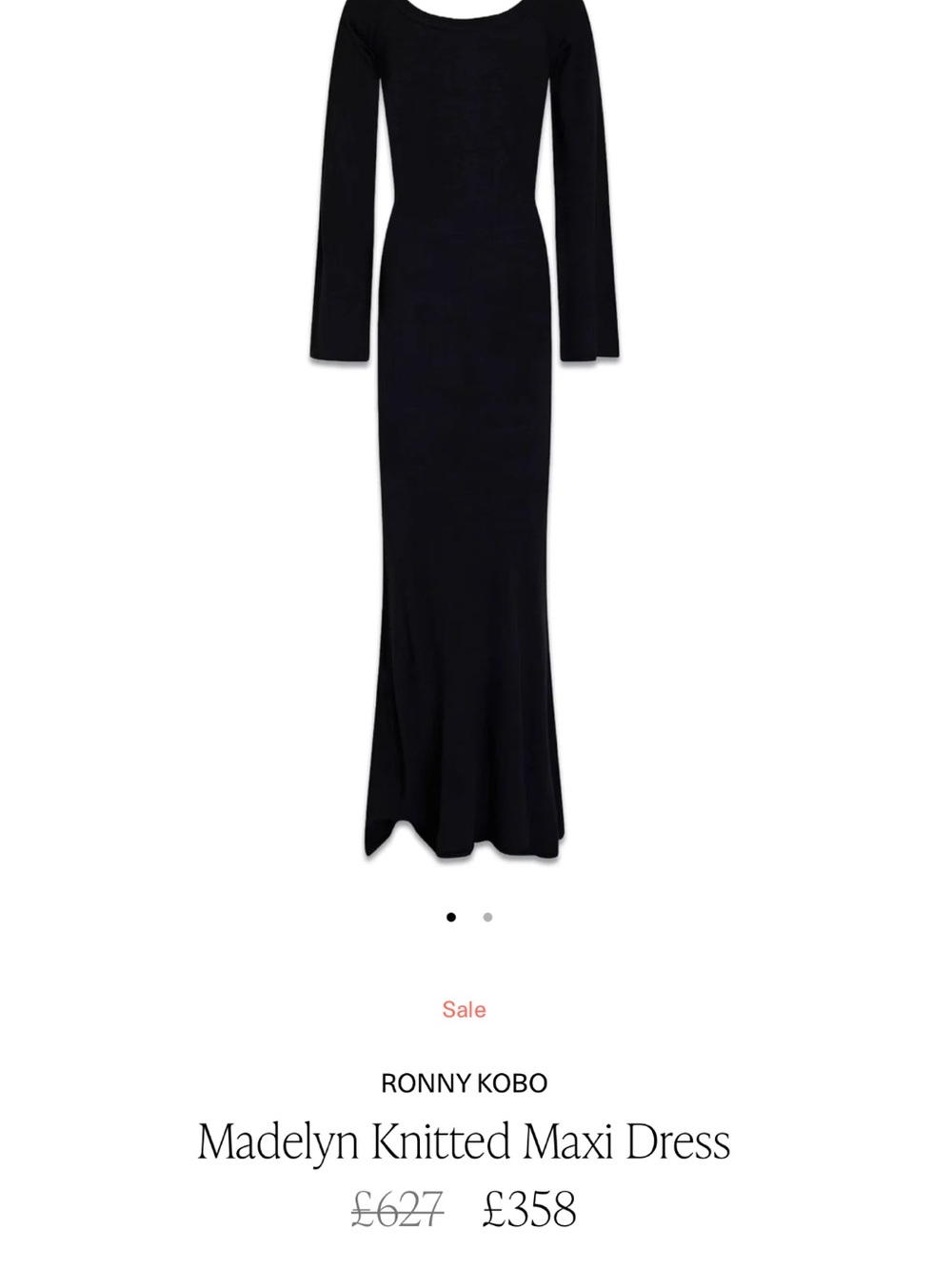 Ronny Kobo Collection Dark Grey Maxi Knit Dress - Picture 2 of 4
